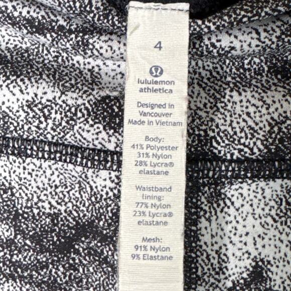 Lululemon Pace Rival Crop 22" Leggings Power Luxtreme Hazy Days White Black SZ 4 - Picture 4 of 11